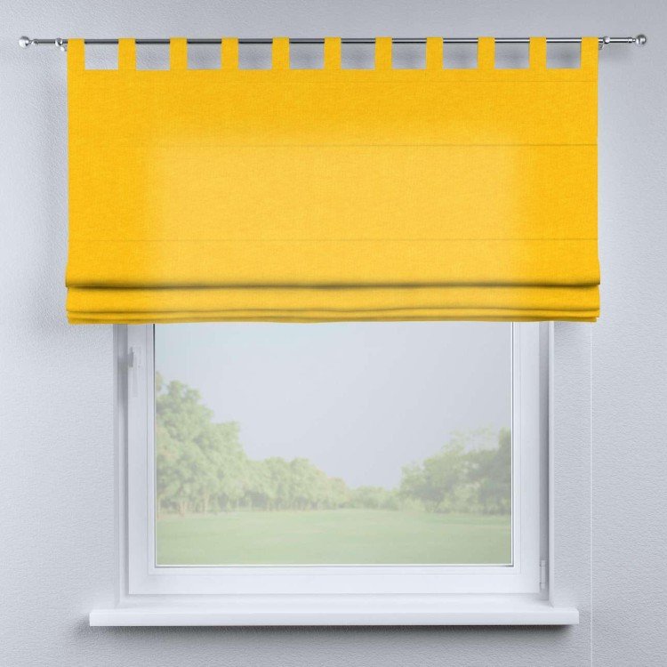 Римская штора «Кортин», канвас желтый, на петлях