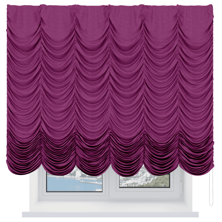 Французская штора «Кортин», вельвет фиолетовый