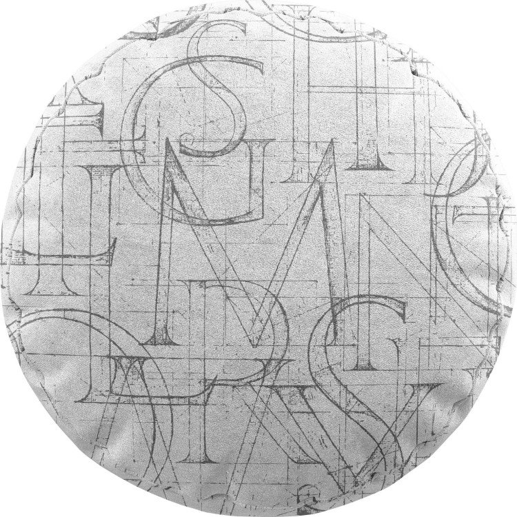 Подушка круглая Cortin «Античные буквы»