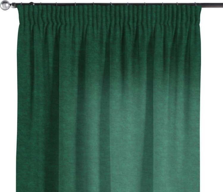 Комплект штор канвас тёмно-зелёный, на тесьме «Карандаш»
